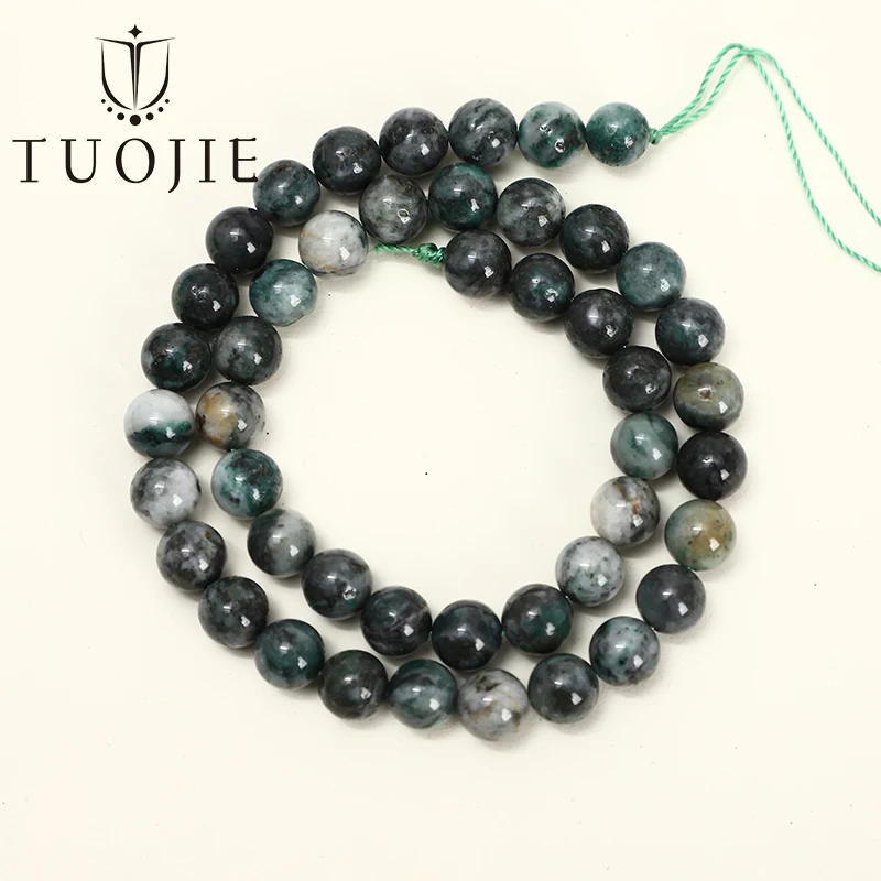 

6-10MM Cheap Gemstone Beads Round Smooth Green Pyrite Stone Beads for Bracelet Necklace Keychains Making Jewelry