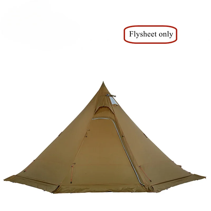 Lightweight 4-person Snow Skirt Winter 20D Camping Fishing Path Pyramid Tent with Chimney Hole
