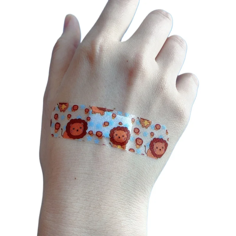 100 قطعة/المجموعة الكرتون الفرقة المعونة مقاوم للماء لاصق الضمادات شفافة غير شفافة اللدائن الإسعافات الأولية التصحيح لاصق الضمادات #4