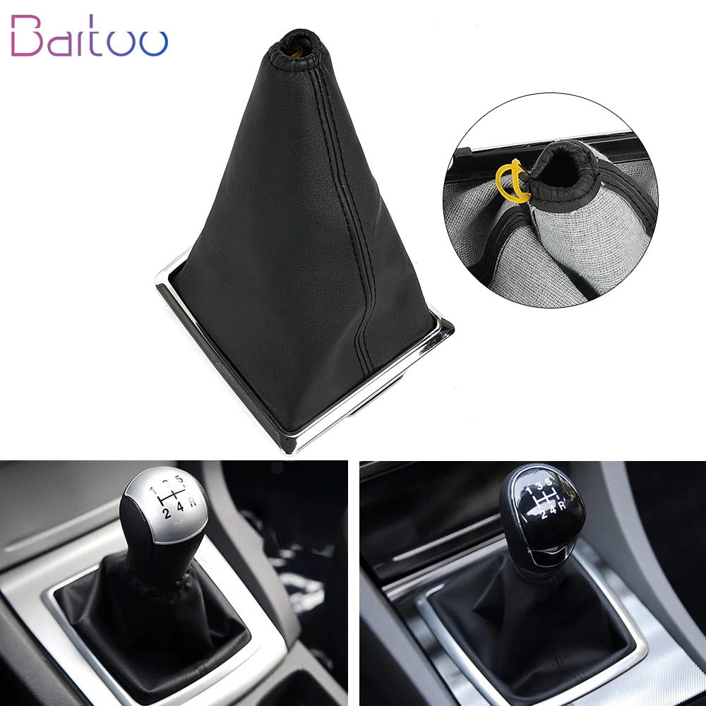 

PU Leather Shifter Lever Boot Cover Frame Car Gear Stick Gaiter Boot Dust Cover For Ford Focus 2005-2012 SFN166