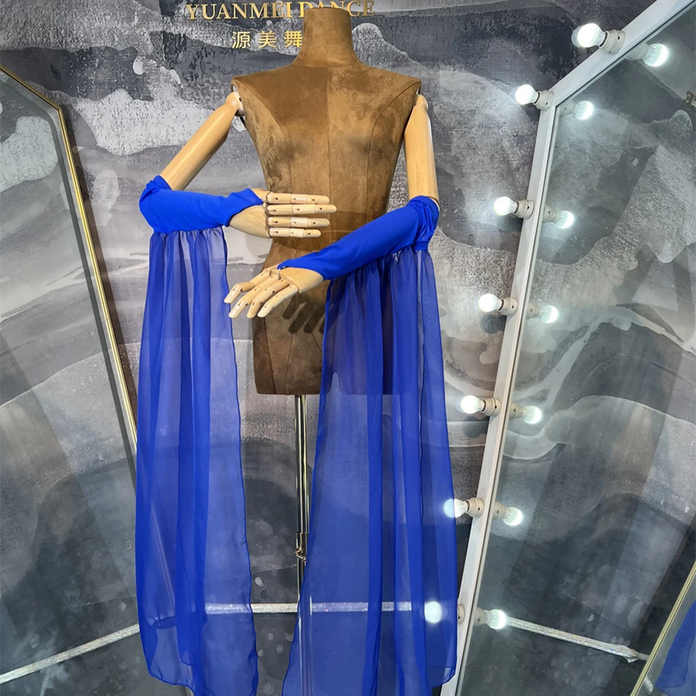 

Modern Dance Accessories Mesh Royal Blue Dance Sleeve Custom New Banquet Ribbon Arm Decoration