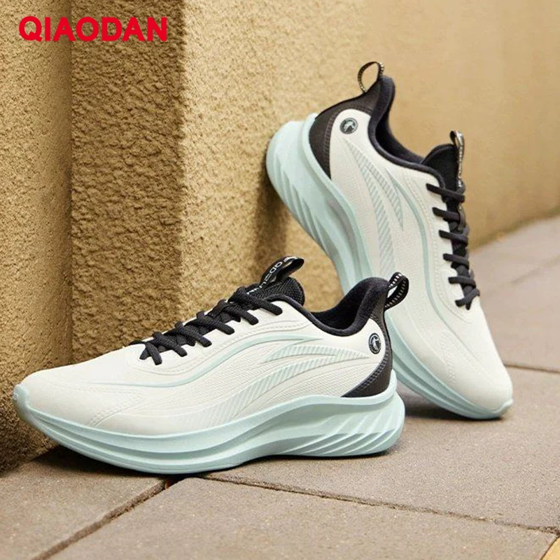 QIAODAN Men's Running Shoes Winter Warm Fleece Lined Waterproof Leather Sports Shoes Lightweight Walking Sneakers QXG023254233B