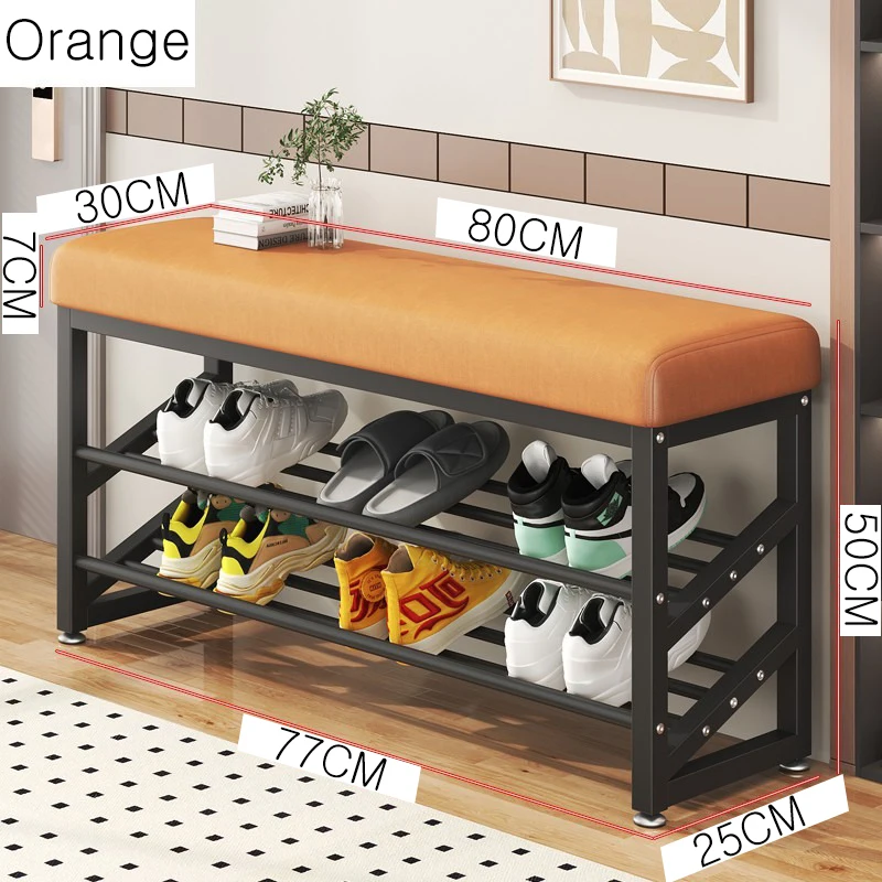 80cm Shoe Rack Bench, 3-Tier Metal Shoe Storage Organizer, Entryway Bench for Entryway Bedroom, Shoe Bench with Storage 신발 벤치