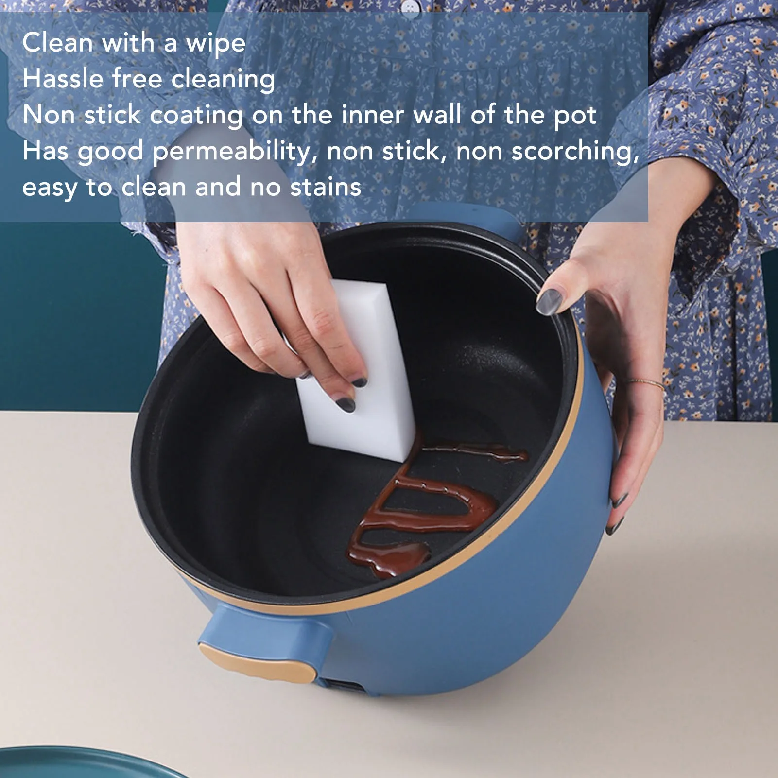 

Электрическая плита 800 Вт, 2,5 л, 3 скорости, однослойная многофункциональная электрическая кастрюля с управлением скоростью