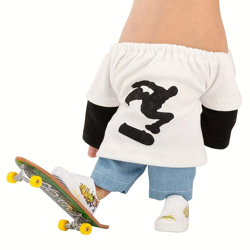 Mini Vinger Speelgoed Set Vinger Fietsen Vinger Skateboard Vinger Broek Vinger Tops Vinger Schoenen T-shirt Beweging Feestartikelen Cadeau