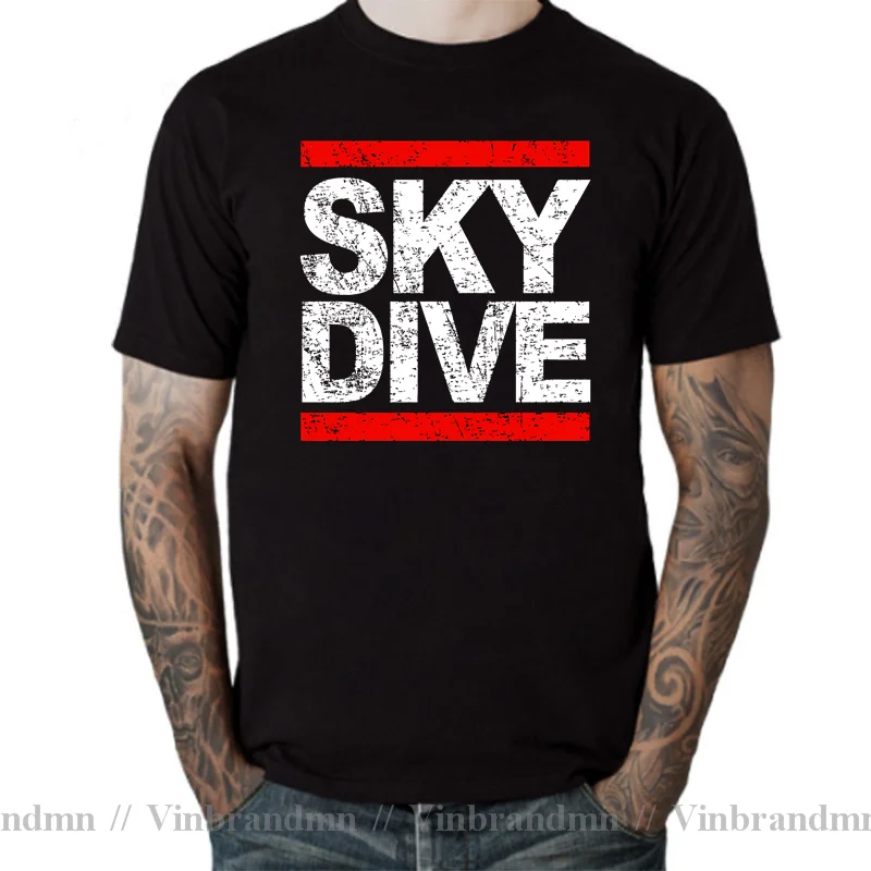 Vinage Distressed Skydiving Skydive T Shirt men Funny Sky Diver T-shirt Paragliding Parachu Paraglider Tees Graphic Tops TShirt