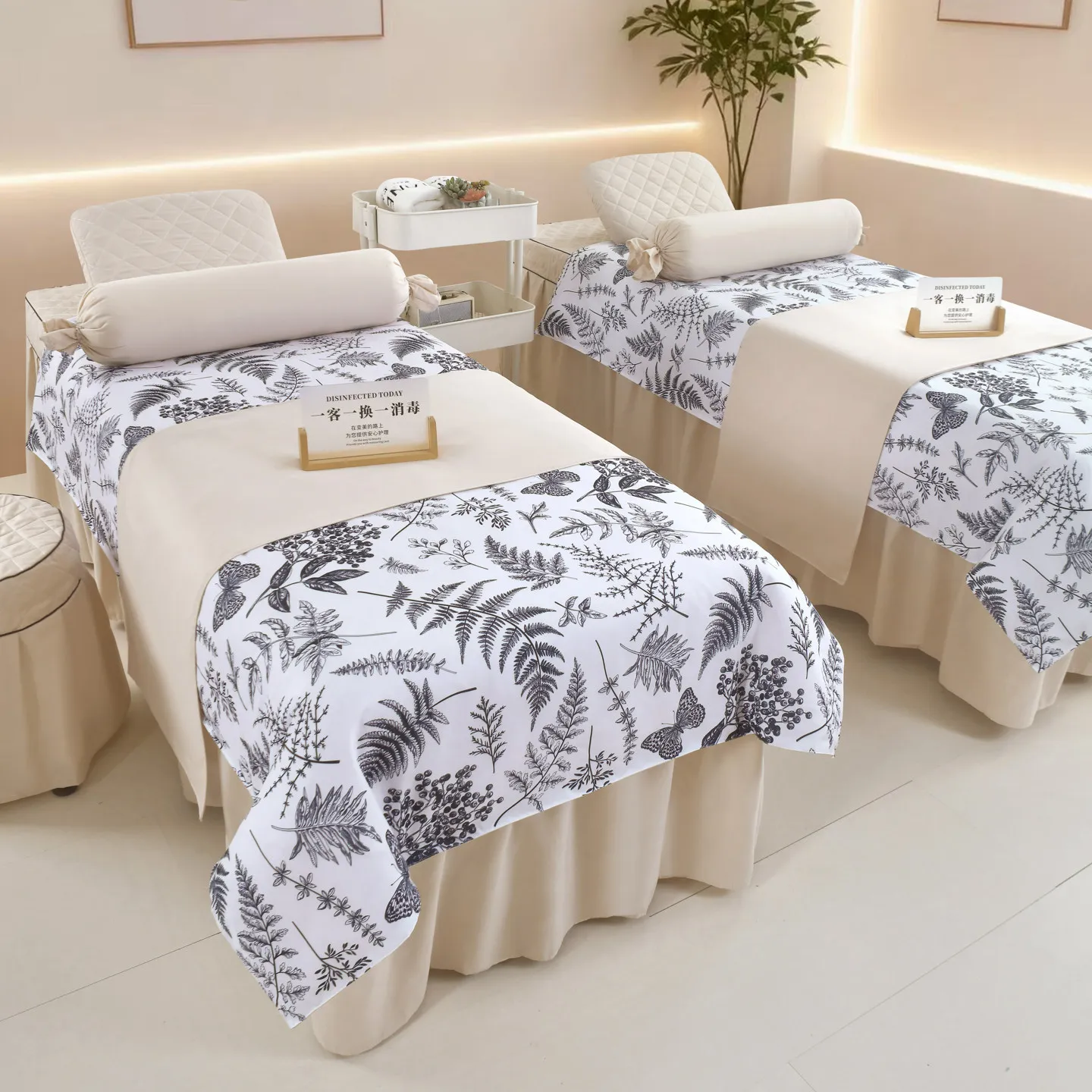 Beauty Bed Cover 4pcs/set Bedding Sets for Beauty Salon Class A Tuina Massage SPA Bed Cover Sets with hole