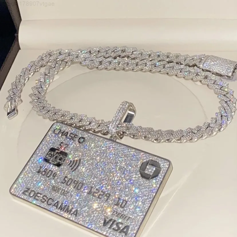 

Buss Down Iced Fully Vvs Moissanite Diamond Men Sterling Large Silver Pendant Custom Hip Hop Pendant