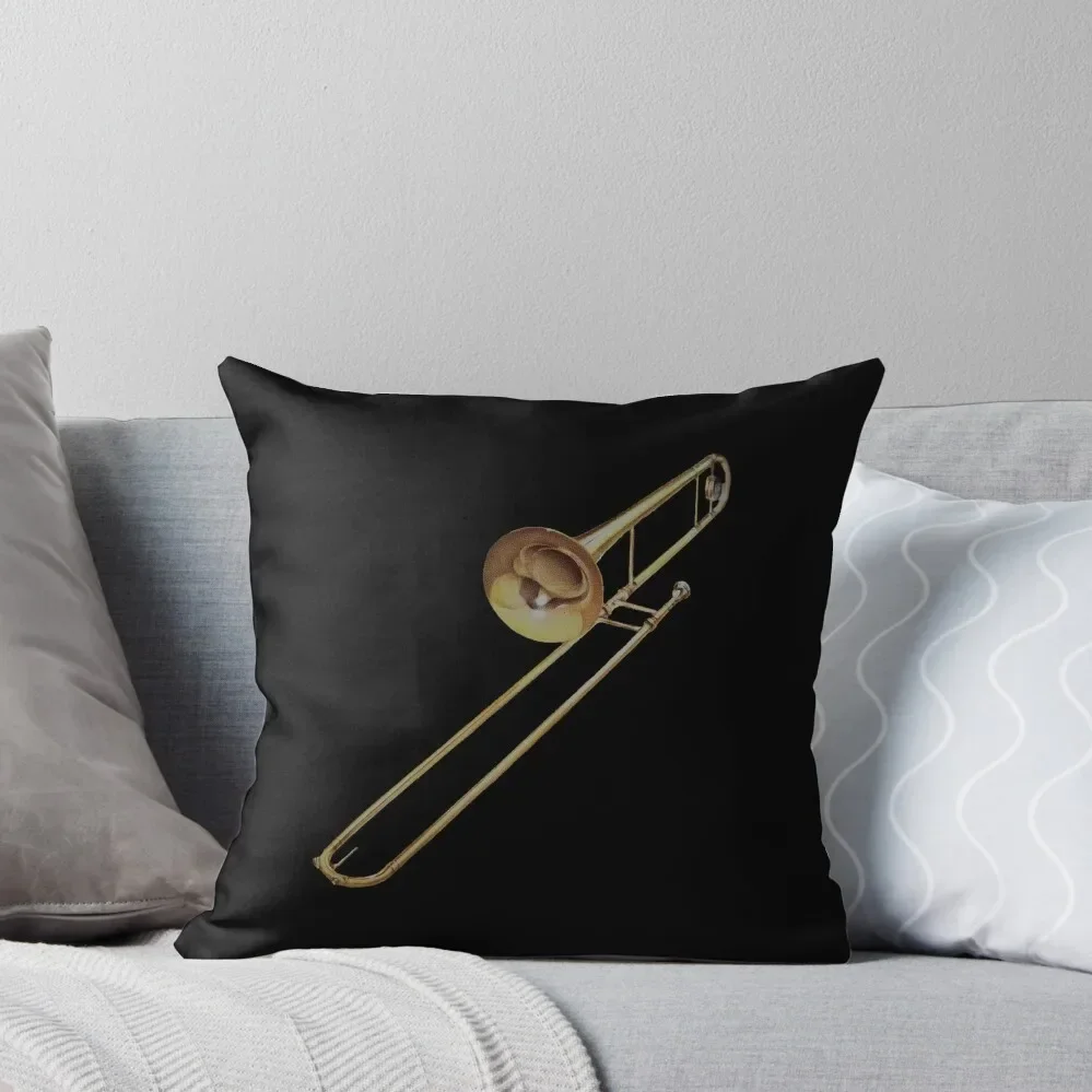 Trombone on black Throw Pillow Cushion Cover For Sofa luxury home accessories Sofa Cushion Pillow