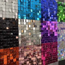 33 Colors Square Shimmer Wall Panels Birthday Party Background Decoration Glitter Sequins Backdrops For Wedding Party Decorative