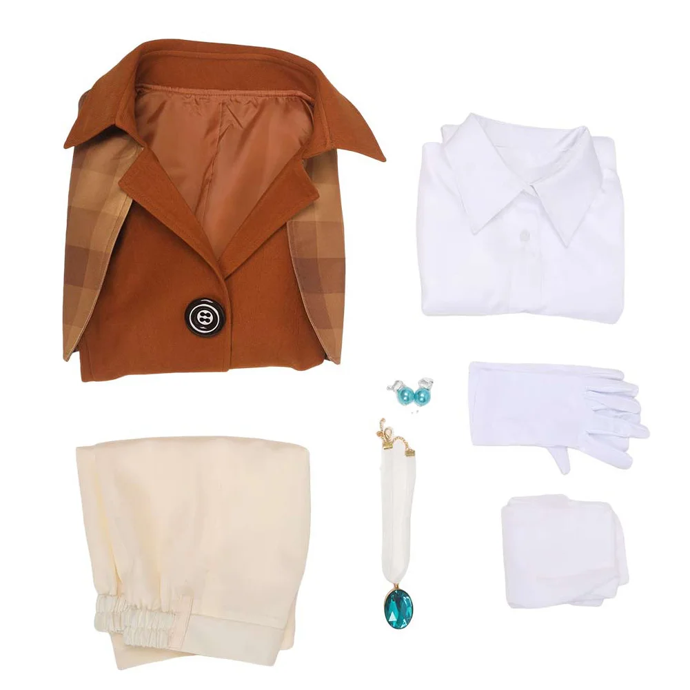 الأميرة الخيال تأثيري زي للنساء ، بدلة هالوين ، قلادة تمويه ، لعبة أنيمي ، الخيال ، البني ، الخوخ ، تمويه ، الكبار