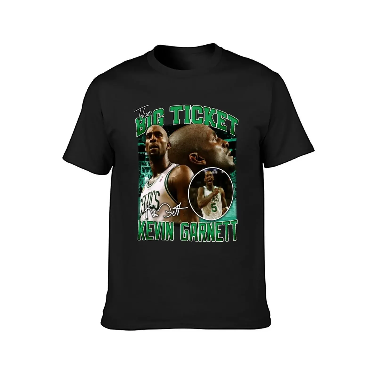 Kevin Garnett The Big Ticket Boston Basketball Legend Signature Vintage Retro 80s 90s Bootleg Rap Style T-Shirt