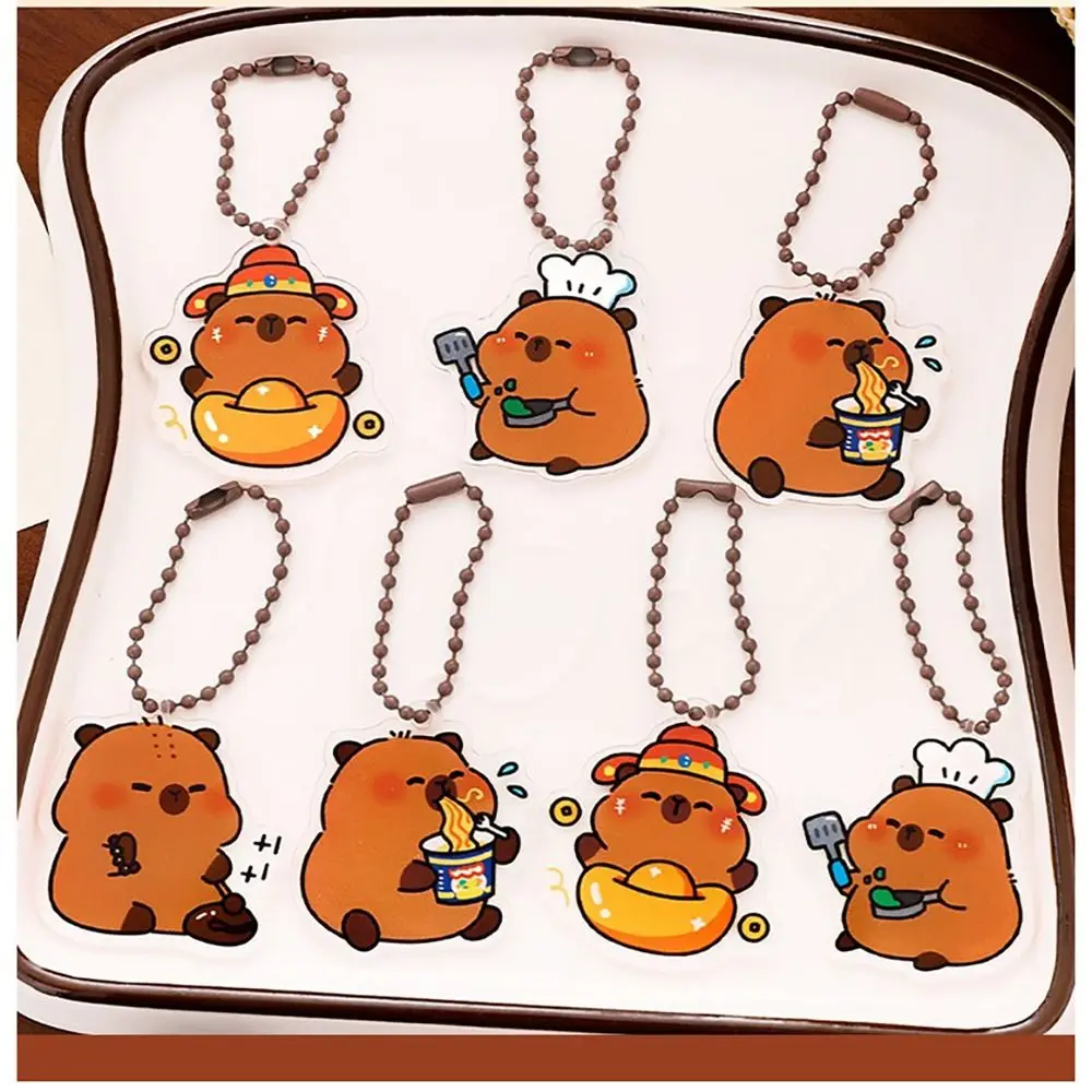 Trendy Cartoon Capybara Keychain Pendant Cute Acrylic Capybara Bag Pendant Keychain Decoration for Girl