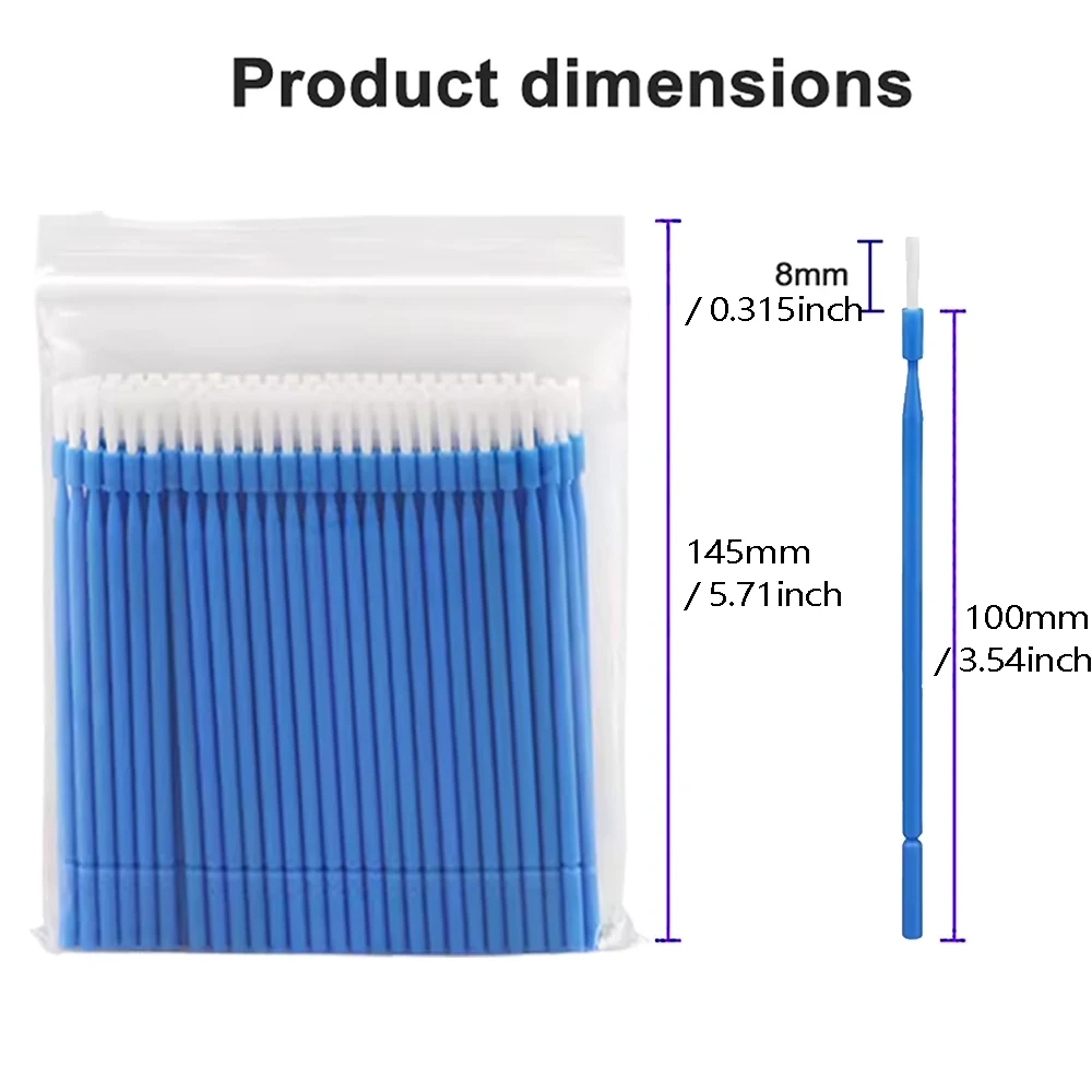 100Pcs Dental Disposable Micro Brush Applicators Bendable Long Shank Brush Teeth Whitening Oral Dentist Cleaning Tools