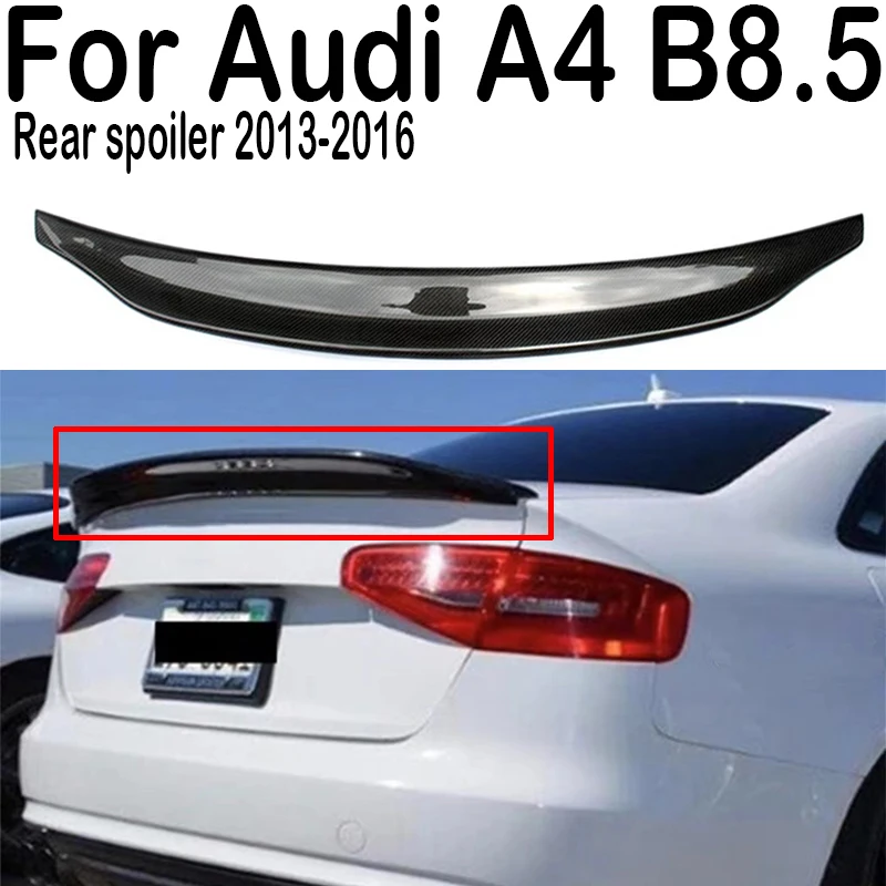 

For 2013 14 15 16 Audi A4 B8.5 Car Rear Trunk Lid Lip Body Kit Spoiler Wings Carbon Accessories