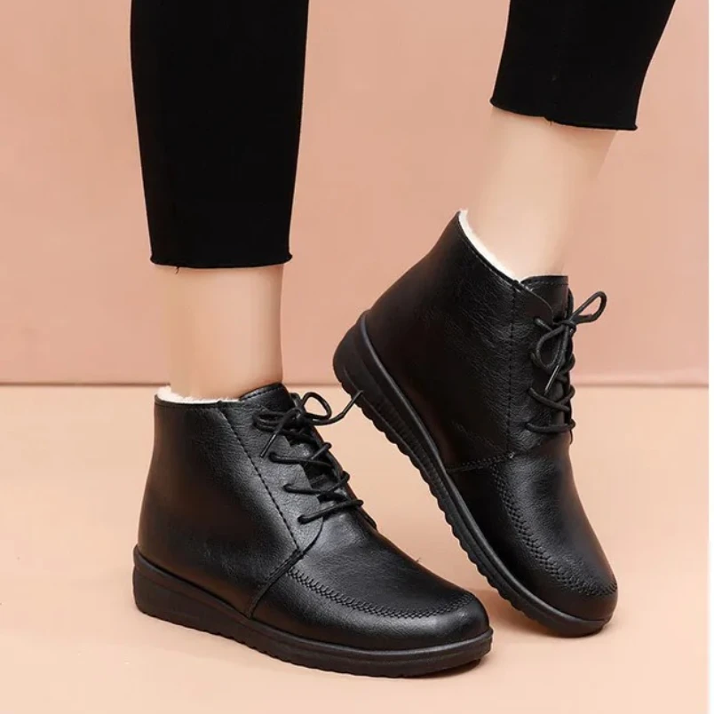 

2025 женские ботинки, новые зимние теплые женские плюшевые ботильоны, треккинговые непромокаемые зимние ботинки, обувь для мам, женская обувь