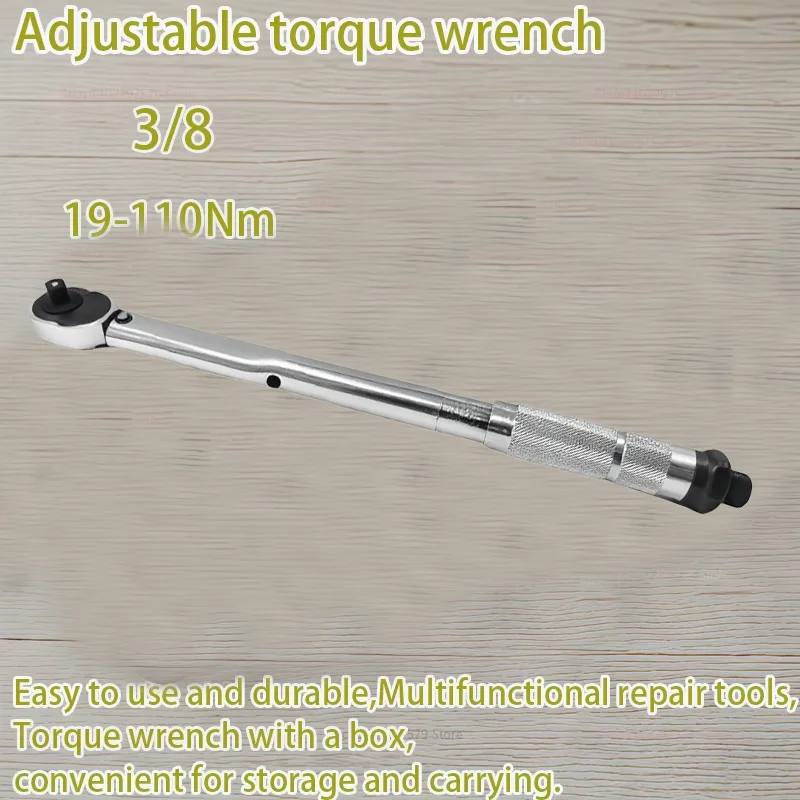

19-110N.m Car Motorbike Disassembly Tool Professional Adjustable Torque Wrench 3/8'' Drive Spanner Hand Tool torque wrench