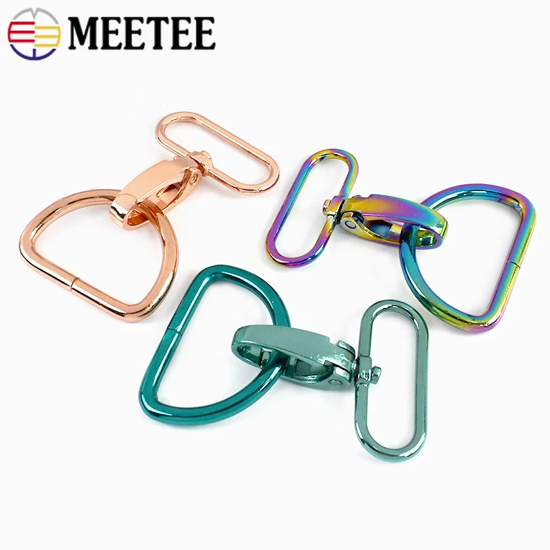 

5/10Sets 20/25/32/38mm Metal Swivel Lobster Buckles for Bag Strap Pet Collar D Ring Connector Clasp DIY Hardware Accessories