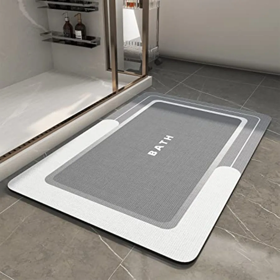 

-Bath Mat-Bathroom Mat Rug Non Slip Super Absorbent Stain Resistant Quick Dry Thin Bath Rug-Bath Mats for Bathroom Floor Bathtu