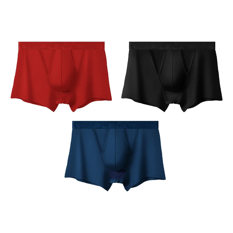 

Мужские трусы-боксеры (5 шт.) из ледяного шелка с поддержкой мошонки, тонкие, дышащие, с модальным четырехсторонним поясом