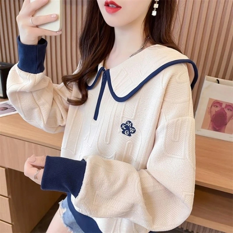 Met ritssluiting Vrouwelijke trui Top Nieuwigheid Hoge kwaliteit Koreaanse populaire kleding Bijpassende sport Lente en herfst damessweatshirts