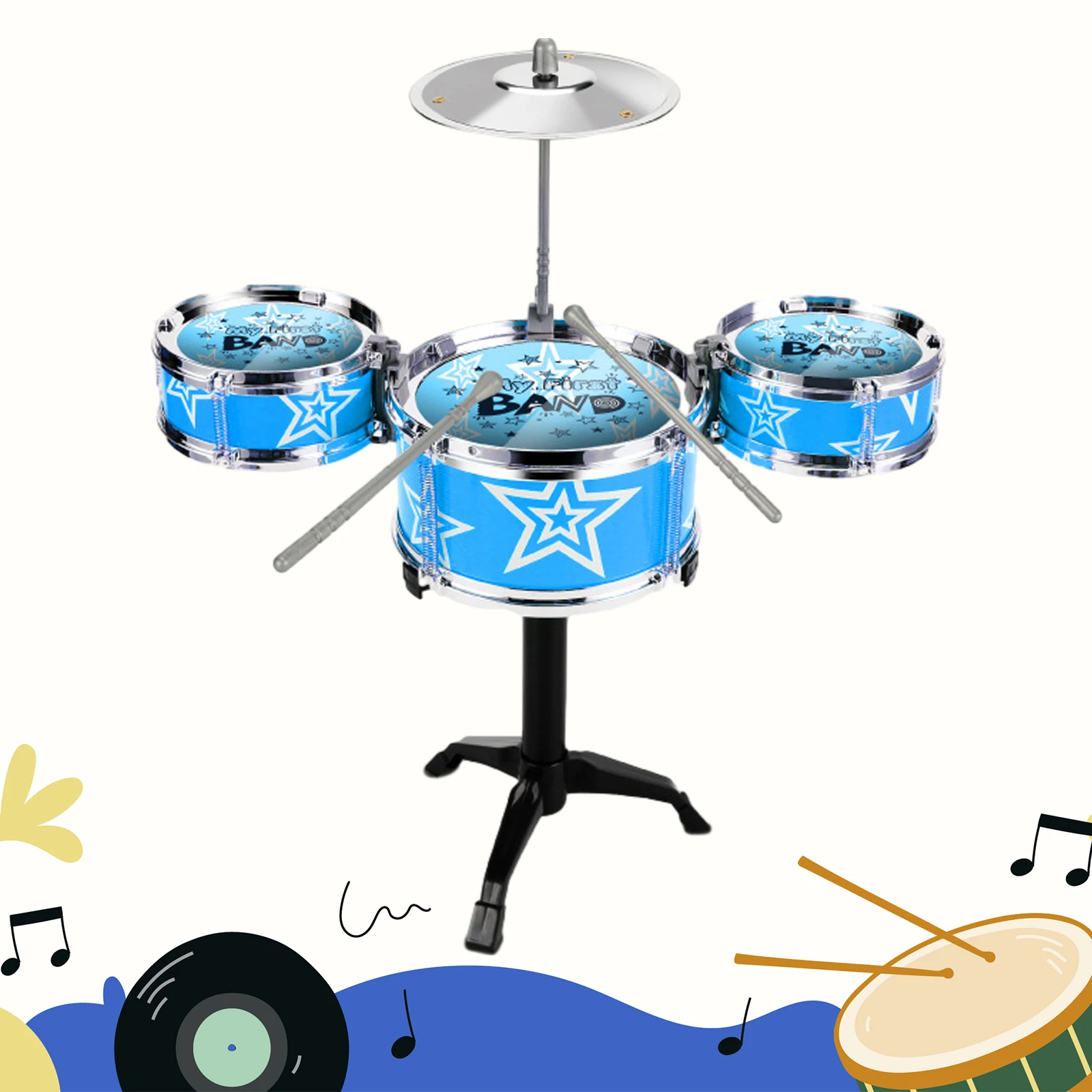 Kids Drum Set Playset Preschool Learning Toy Percussion Musical Toy Simulation