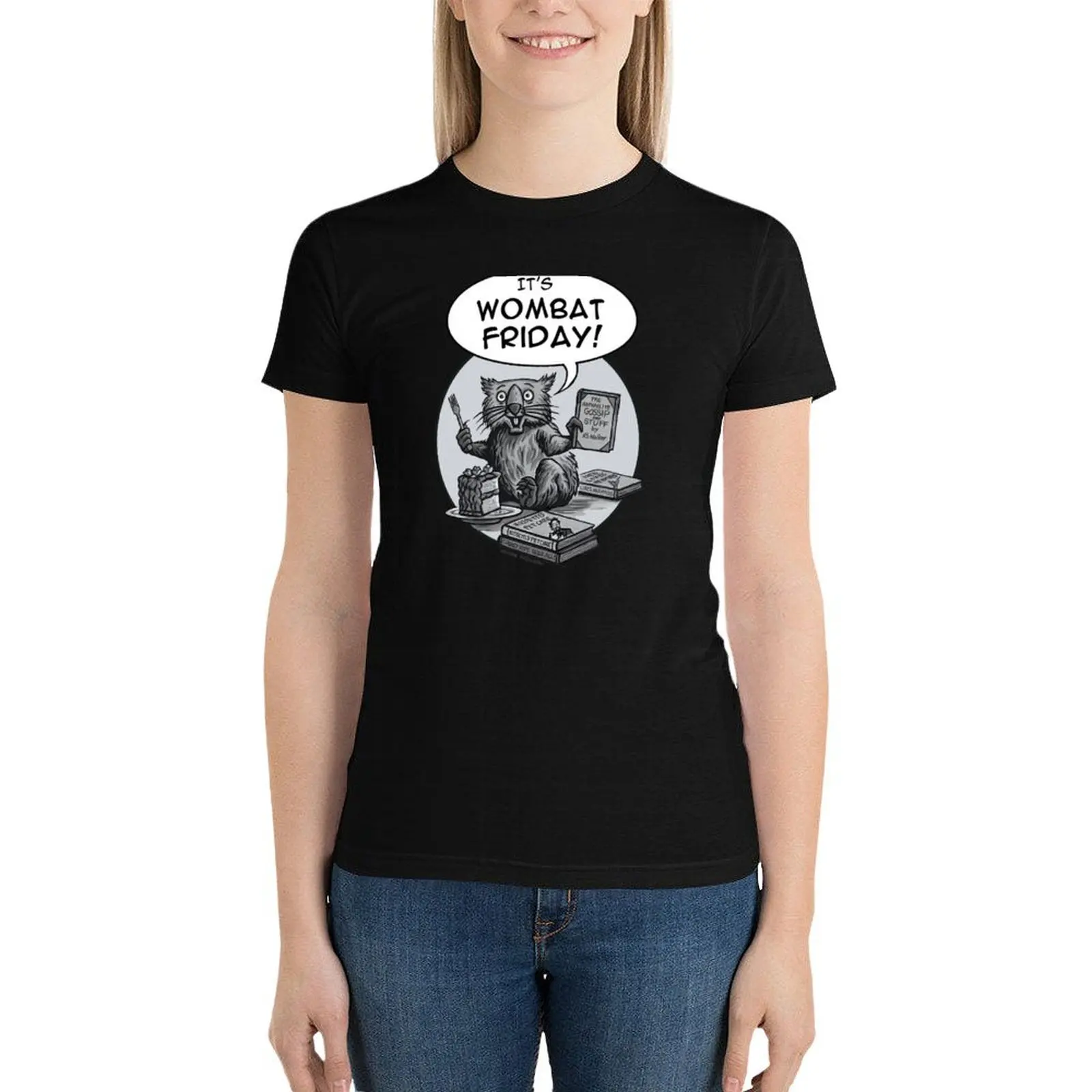 It's Wombat Friday! T-Shirt summer clothes plus size tops hippie clothes Female clothing Woman clothes