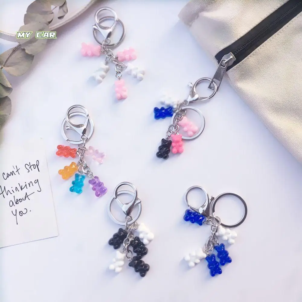 

Cute Bag Pendant Multicolor Bear Charm Gift For Women Key Chain Jewelry Key Ring Fashion Accessories