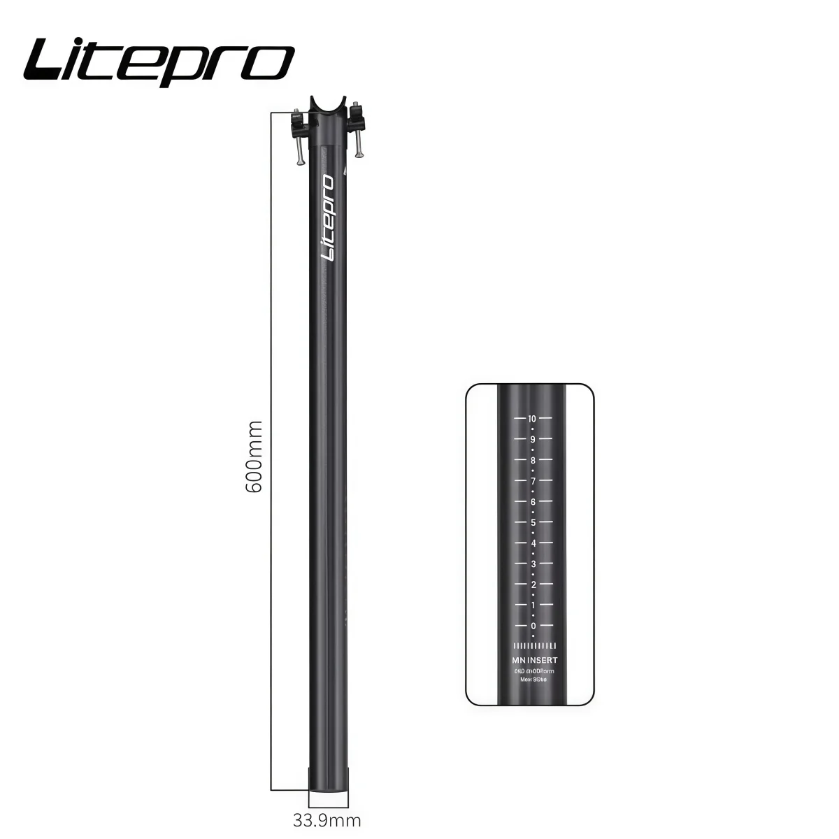 

Litepro 33.9x600mm Aluminum Alloy CNC Machined Bicycle Seatpost For Dahon / Fnhon Folding Bike (Black/Silver/Gold/Red/Titanium)