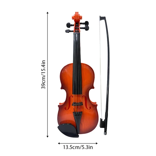 Imagen 2 del producto Violín simulado para principiantes, Kit de práctica Musical, cuerdas ajustables, regalos de Navidad, accesorios exquisitos, regalos