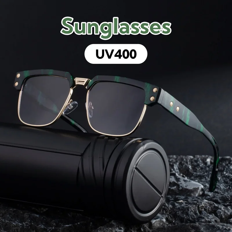 

Retro Fashionable Square Framed Sunglasses Unisex Individualistic High-end UV400 Protection Street Photography Shades Glasses