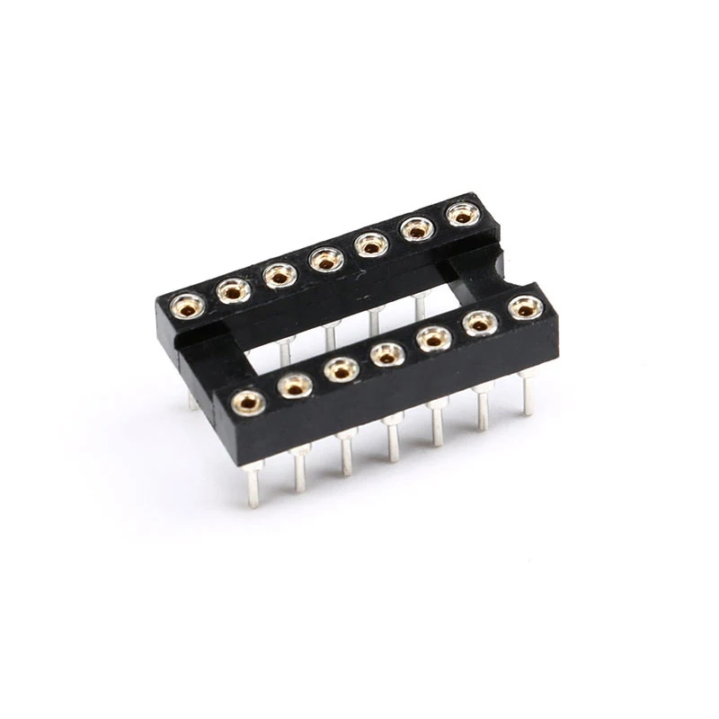 5-10Pcs IC Socket Round Square Hole DIP 6 8 14 16 18 20 24 28 40 Pin Connector IC Seat Narrow Wide 6P/8P/14P/16P/18P/20P/24P/28P
