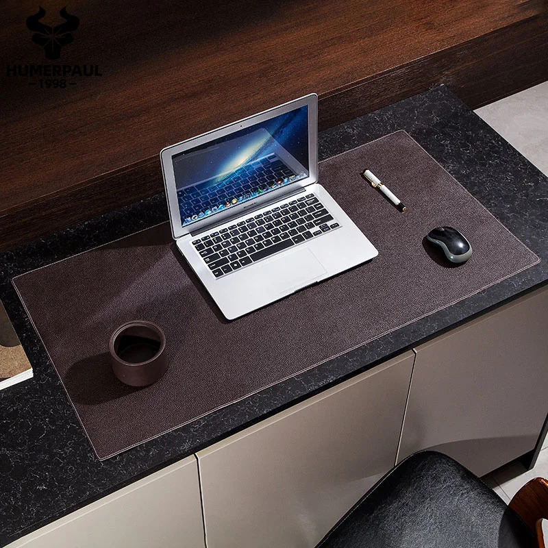 100% Genuine Leather Office Computer Table Mat Desk Study Desk Mat Large Mouse Pad Solid Color Desk Gaming Mice Pad For Laptop