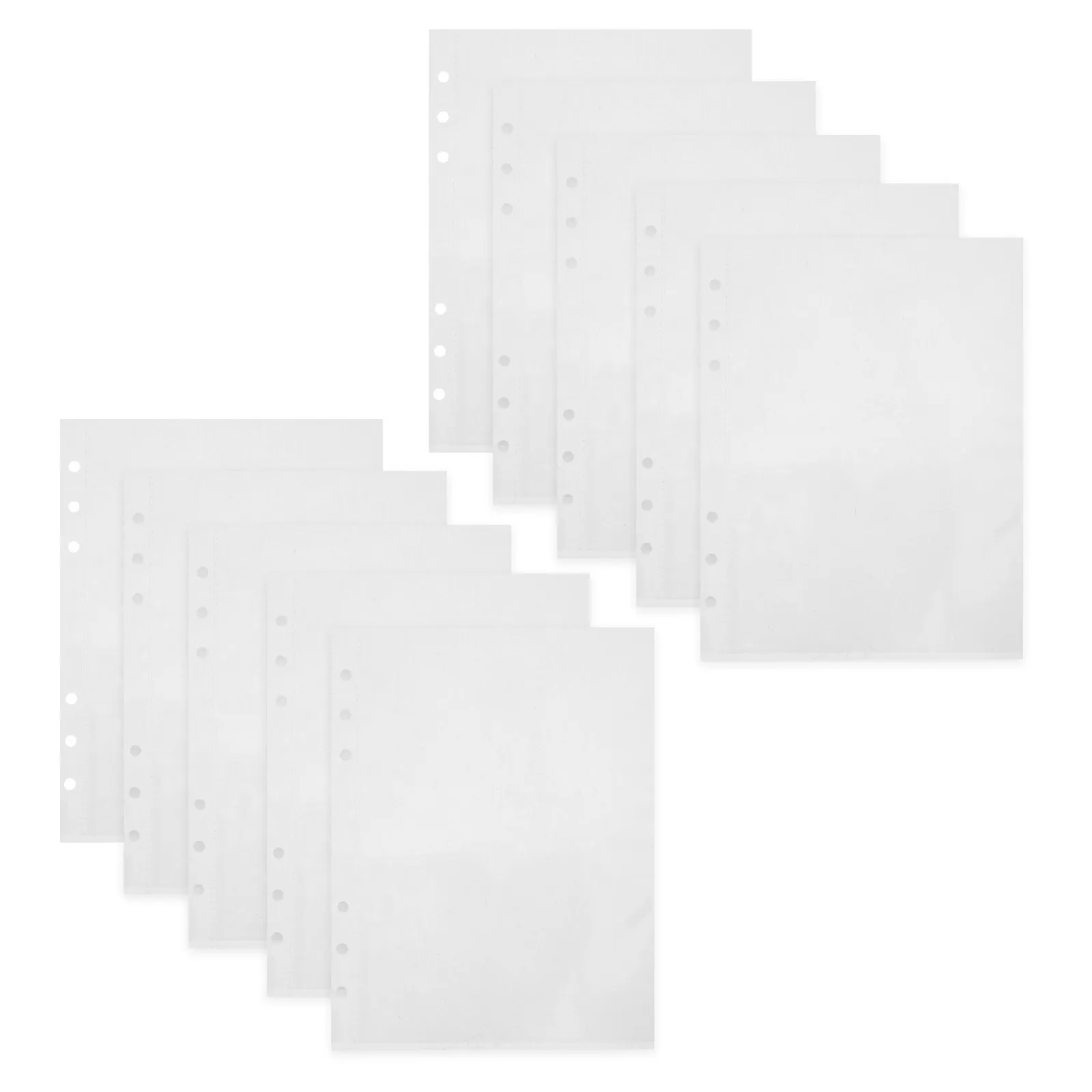 

50Pcs A5 Clear PP Binder Inserts 6-Hole Double-Sided Pockets for Photo Albums Recipe Cards Cash Envelopes Organizer Sheet