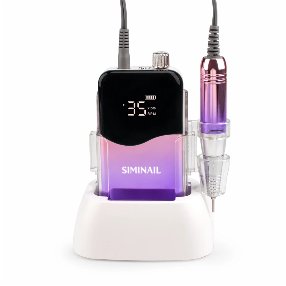 Máquina profesional de fresas para uñas SIMINAIL 35000RPM, lima eléctrica portátil recargable, kit de manicura con fresas 6