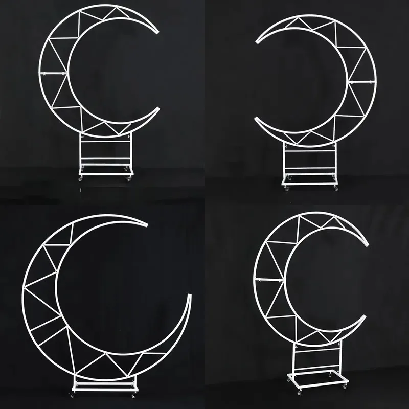 Crescent Rolling Party Stage Metal Wedding Arch Background Frame Ceremony Decoration Supplies Wholesale Event
