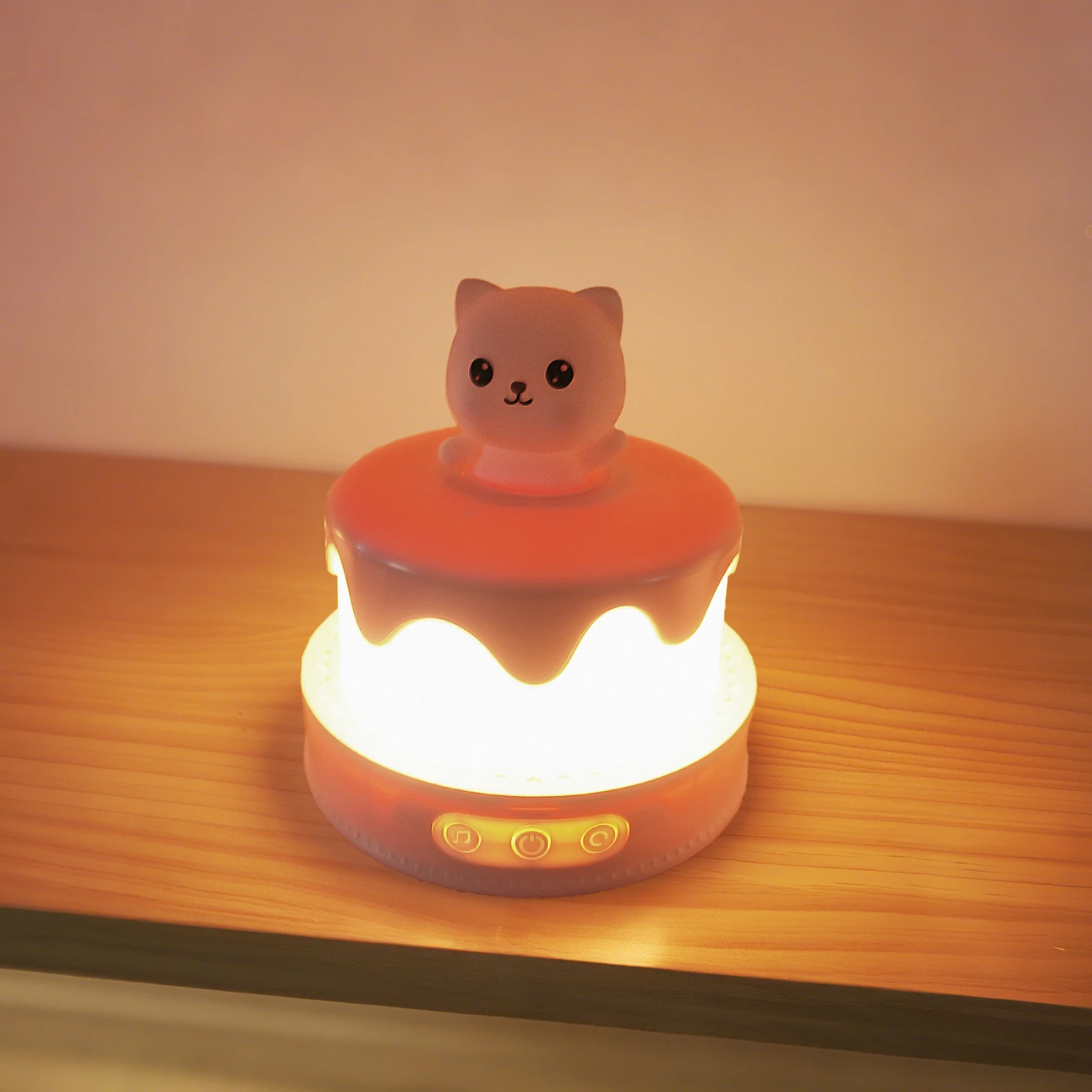 

Colorful life D13 Birthday Cake Lamp Pink&Blue color charging music box bedroom bedside lamp eye protection atmosphere light