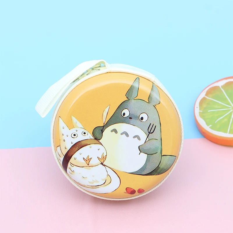 Dragon Cat Tinplate Zero Wallet Round Earphone Bag Women Cartoon Children\'s Coin Gift Orange Purse Luxury Bags Kids Cute Purses