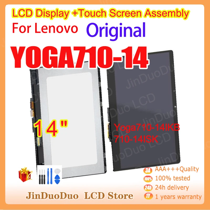 14.0 inch For Lenovo YOGA710-14 LCD Display Touch Screen Digitizer Assembly For Lenovo Yoga 710-14 Yoga710-14IKB 710-14ISK #