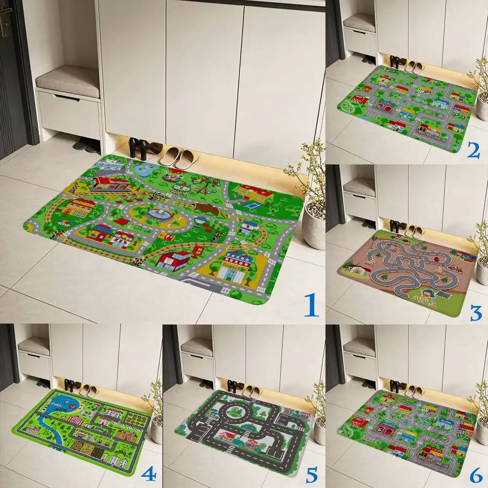 

Boy and Girl Game Kitchen Mat Kids Room Bedroom Decoration Balcony Anti-Slip Doormat Living Room Alfombra