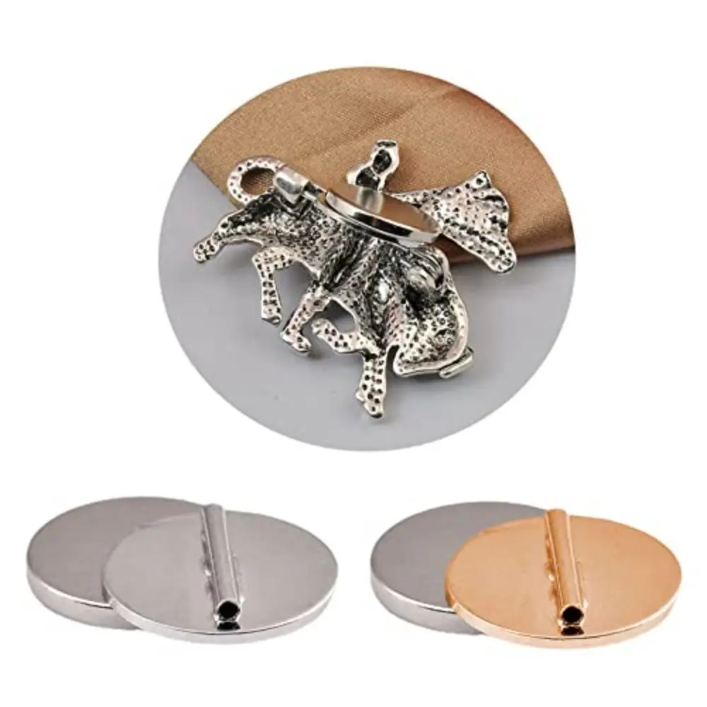 4pcs New Mini Brooch Converter Multi-Use Fastener Pin into Brooches Circular Metallic Badge Magnet Fastener Clothing