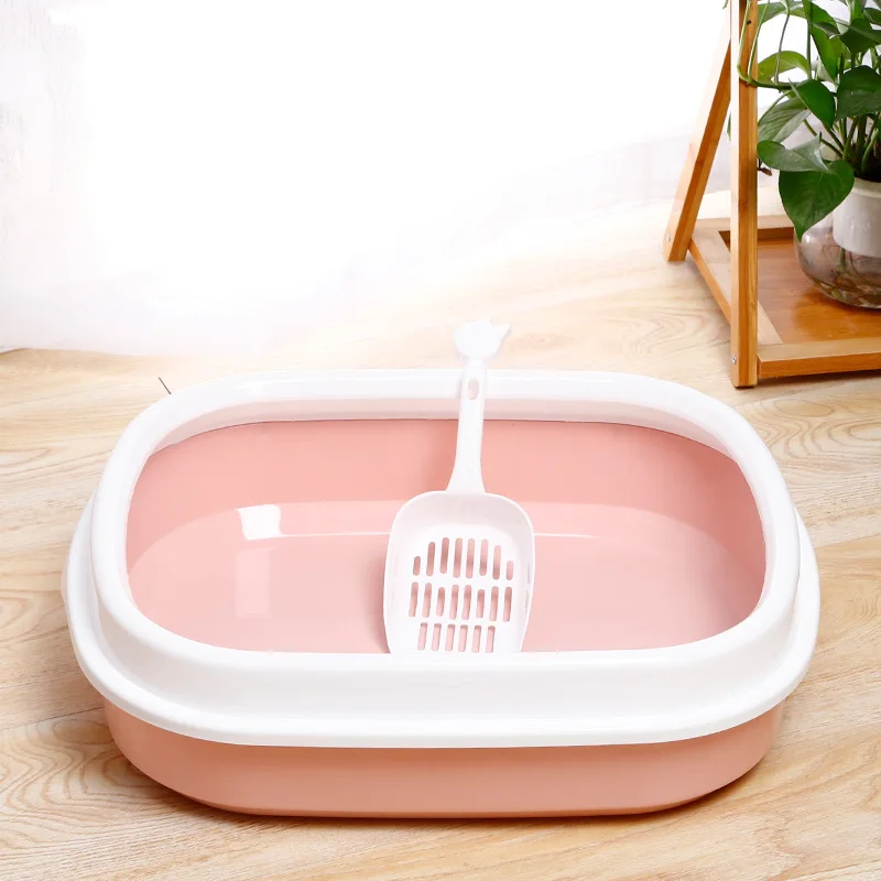 Cat Litter Box Portable Bedpan Removable Semi Closed Kitty Litter Pan Potty Toilet for Rabbit Medium Large Cats Small Animals