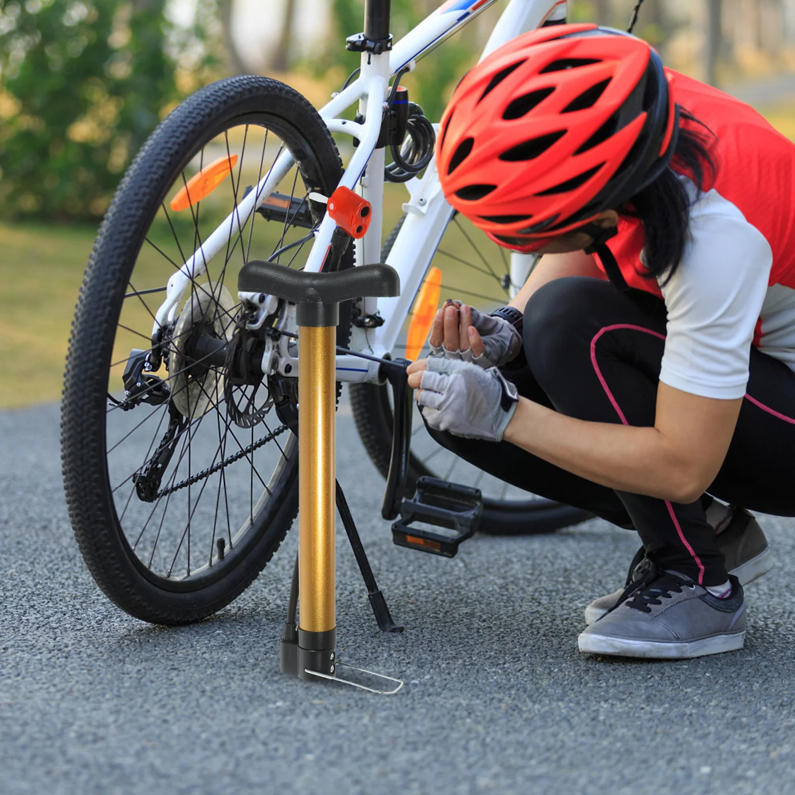 

Convenient Portable Bike Tire Foot Pump Easy Carry Use Multi Purpose Bicycle Motorcycle Ball Inflation Tool Accessory