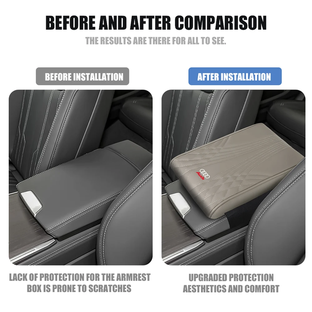 Car Comfortable Armrest Box Memory Foam Pad Auto Interior Parts For Audi S line A4 b8 b6 b7 b9 A3 8p 8v A6 c7 c6 A5 Q5 A1 Q3 RS