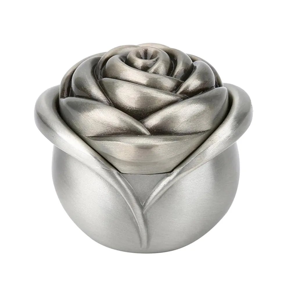 

Zinc Alloy Jewelry Box Flower Carved Metal Design Lockable Storage Case For Ring Bracelet Necklace Earring Organizer
