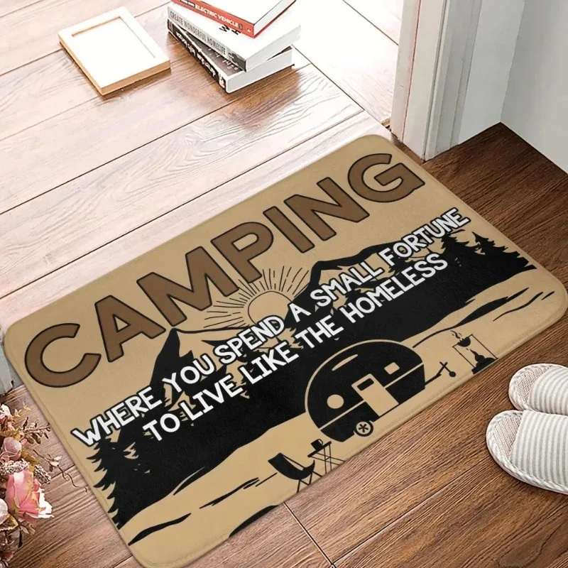 Camping RV Doormat Home Is Where You Park It Non Slip Entrance Mat Funny Camper Van Floor Rug for Indoor Outdoor Campsite Decor