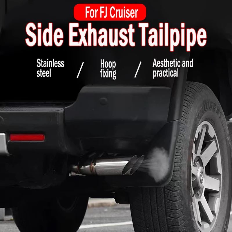 

Stainless steel car exhaust head chrome plated exhaust tail pipe modified tail throat tail pipe compatible with FJ CRUISER 07-23