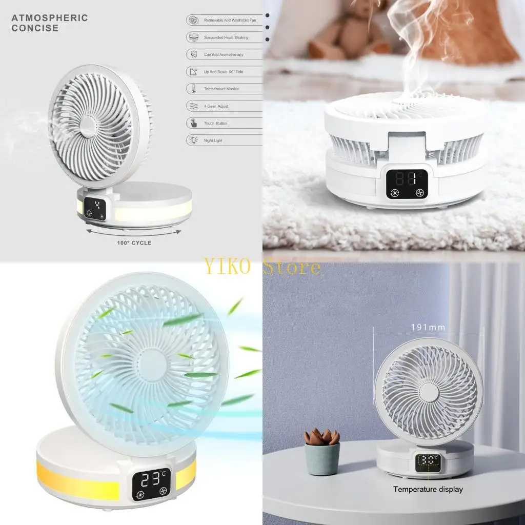 

K32C Desktop Fan App Fan with LED Light Fan 4-speed Adjustable