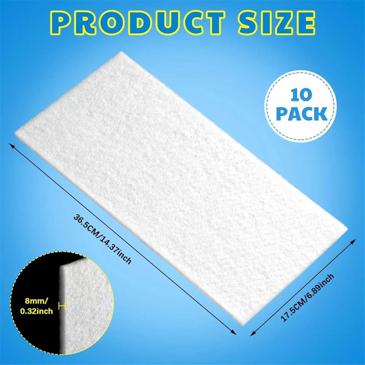 ABJS 10 Pcs Pre-Filter Cotton Replacement for Soldering Fume Extractor 14.4inch X 6.9inch Filter Refills for Contaminant