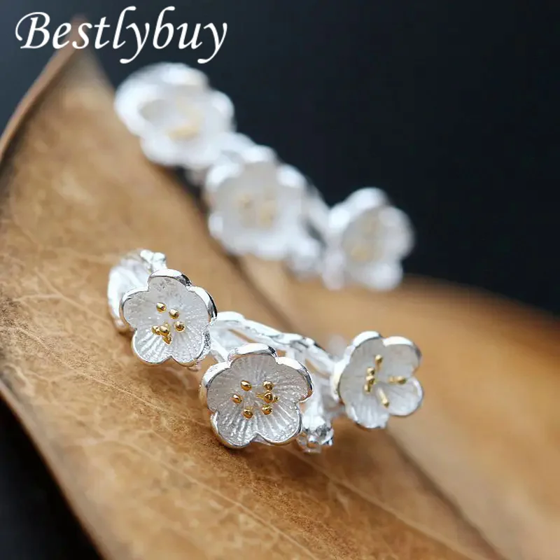 small petals female anti allergy 925 Sterling Silver Earrings